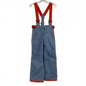 Mini Boden Blue Orange Suspender Snow Pants | Boys 5 Regular